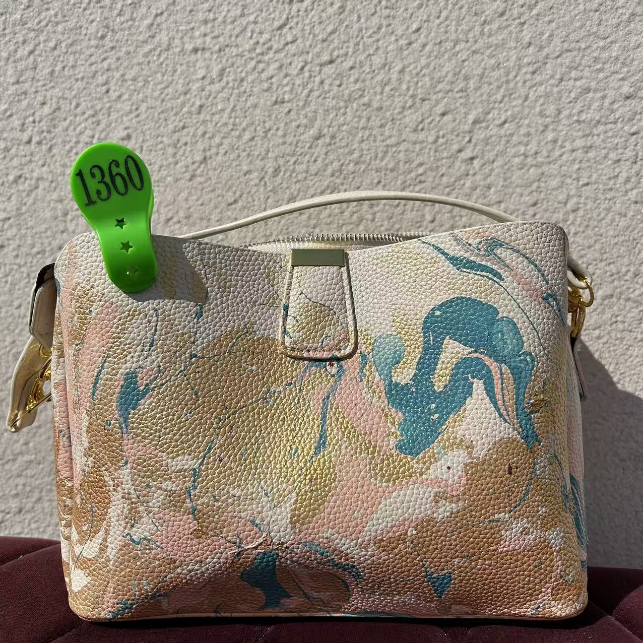 [Square Leather BAG 1360]