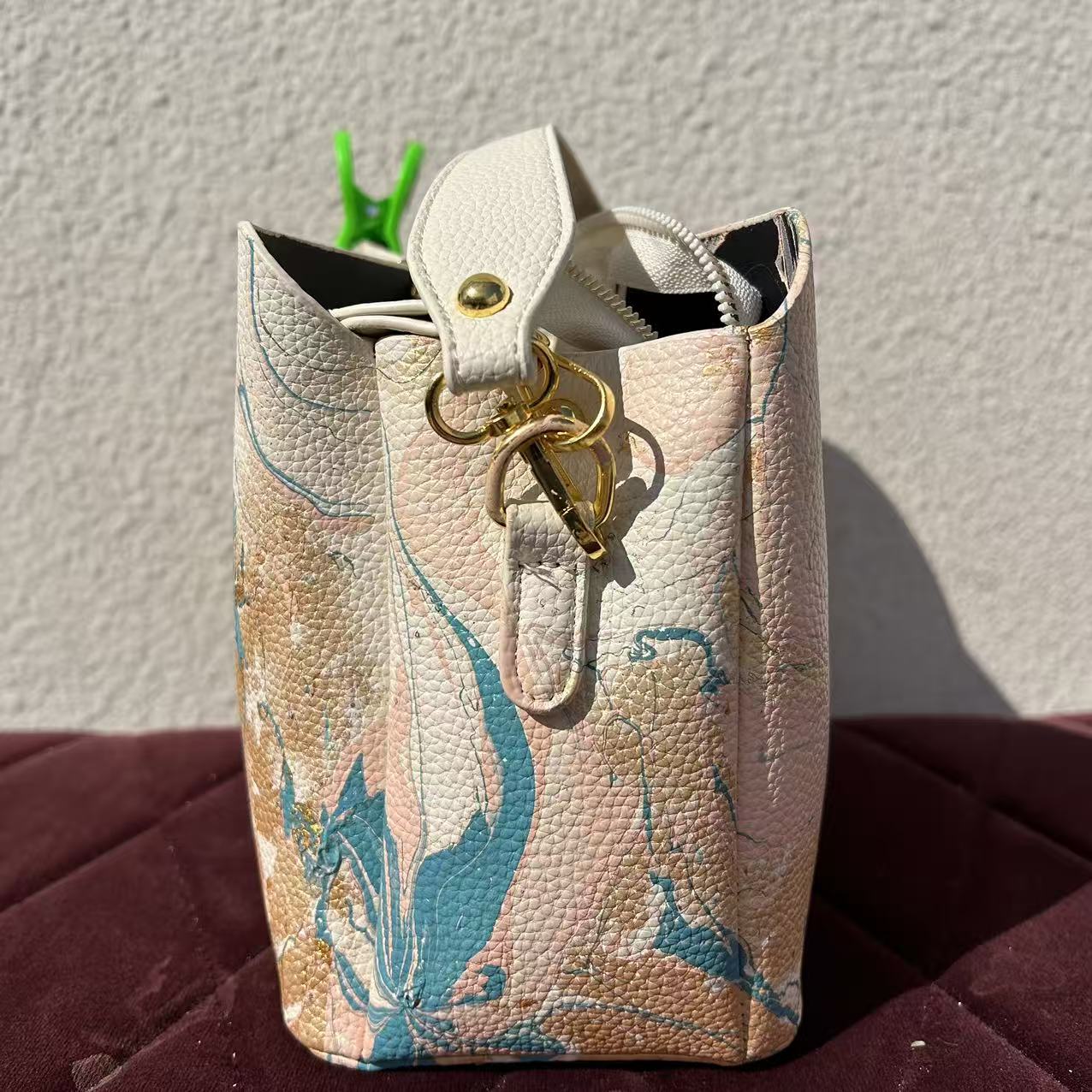 [Square Leather BAG 1360]