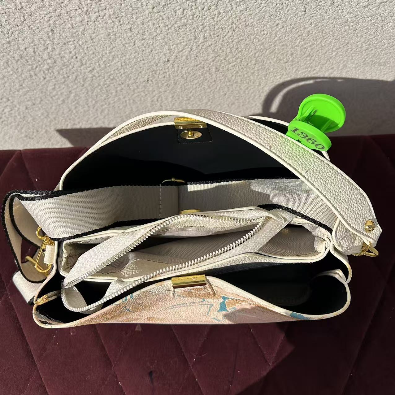 [Square Leather BAG 1360]