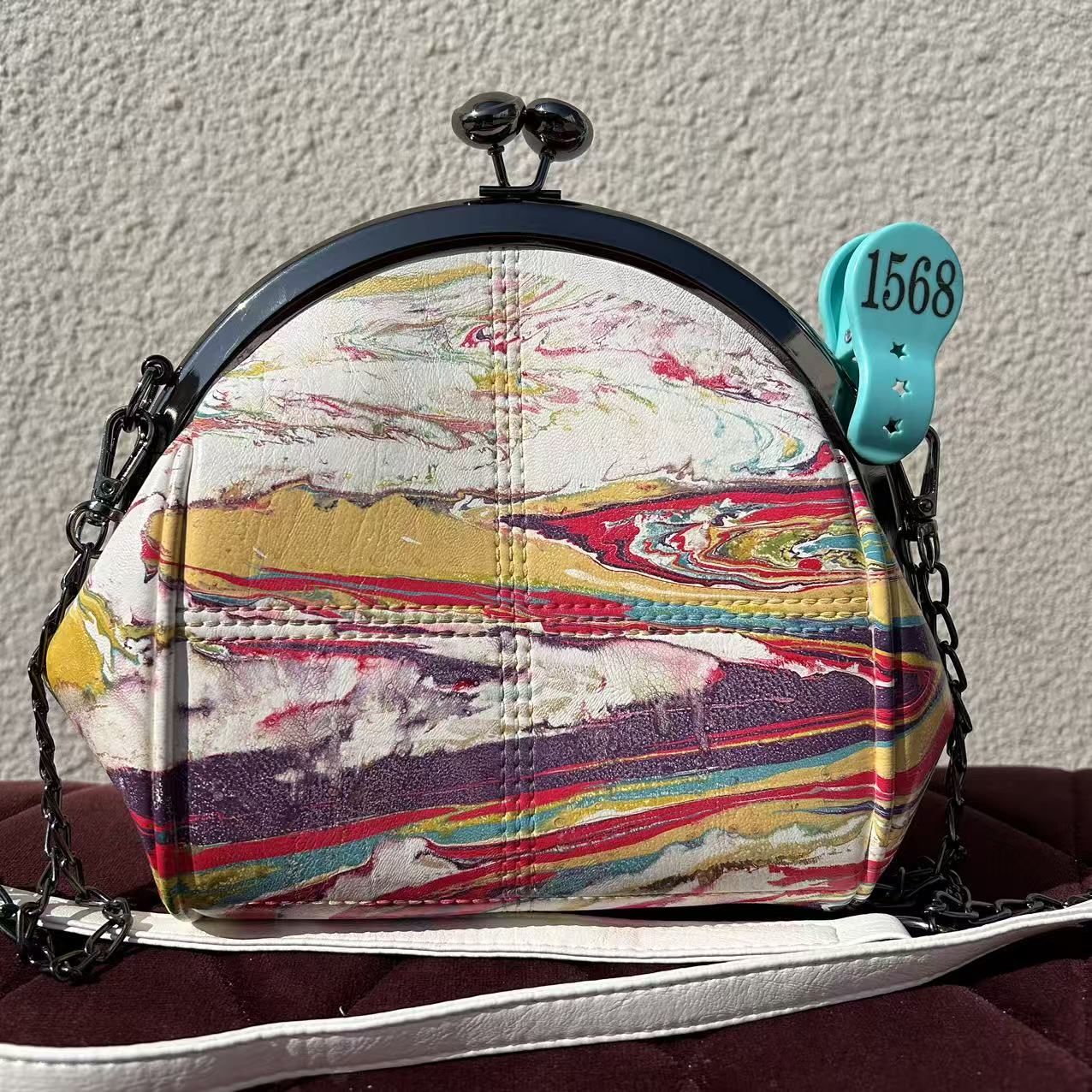 [Kiss-Lock Frame Crossbody Bag 1508]