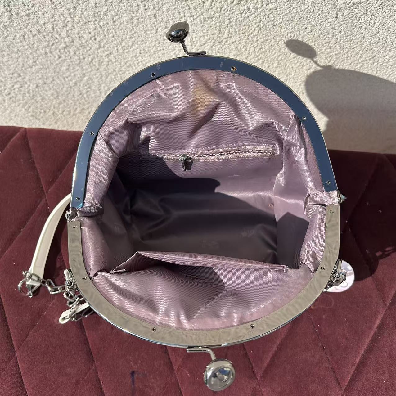 [Kiss-Lock Frame Crossbody Bag 1212]