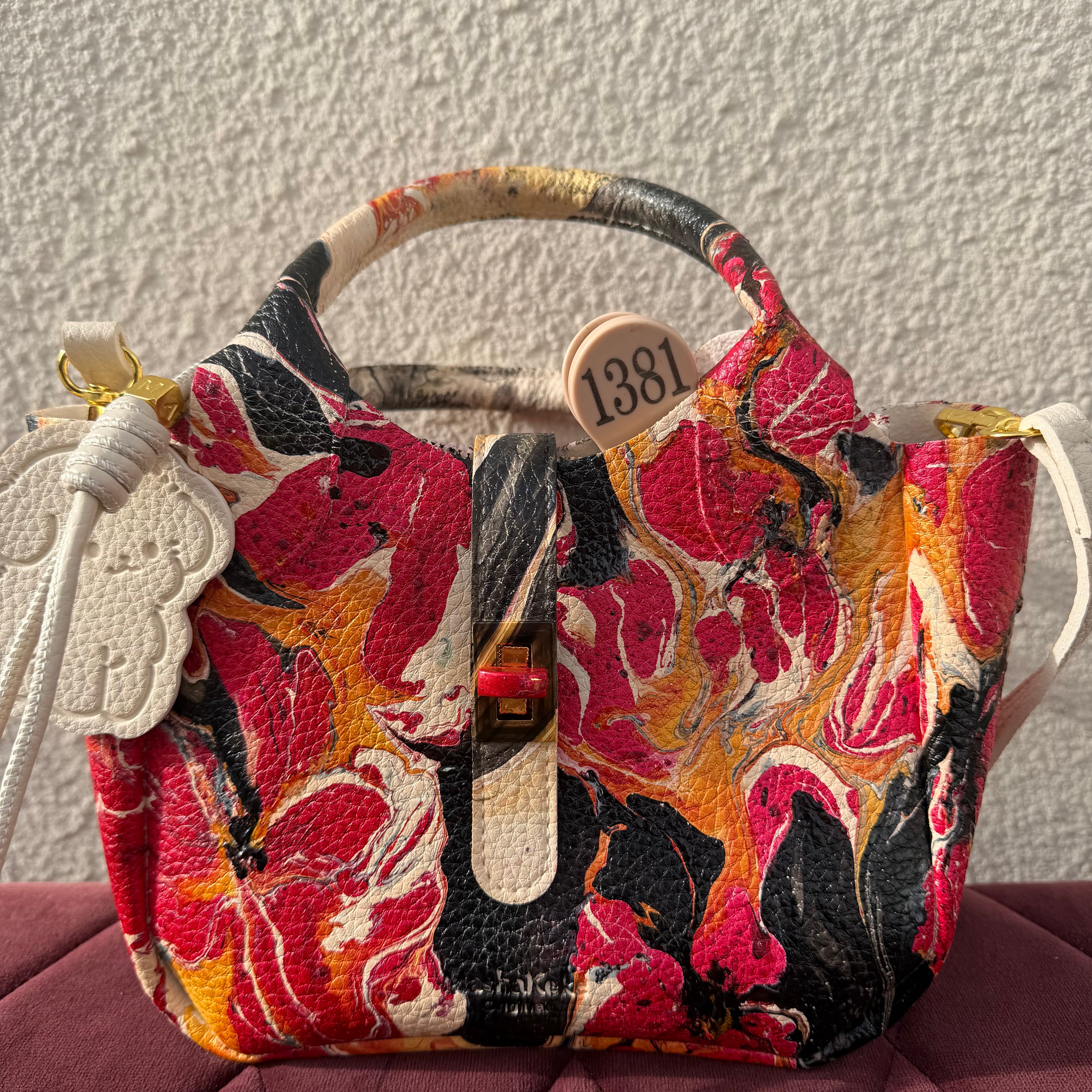 【leather crossbody bag 1381】