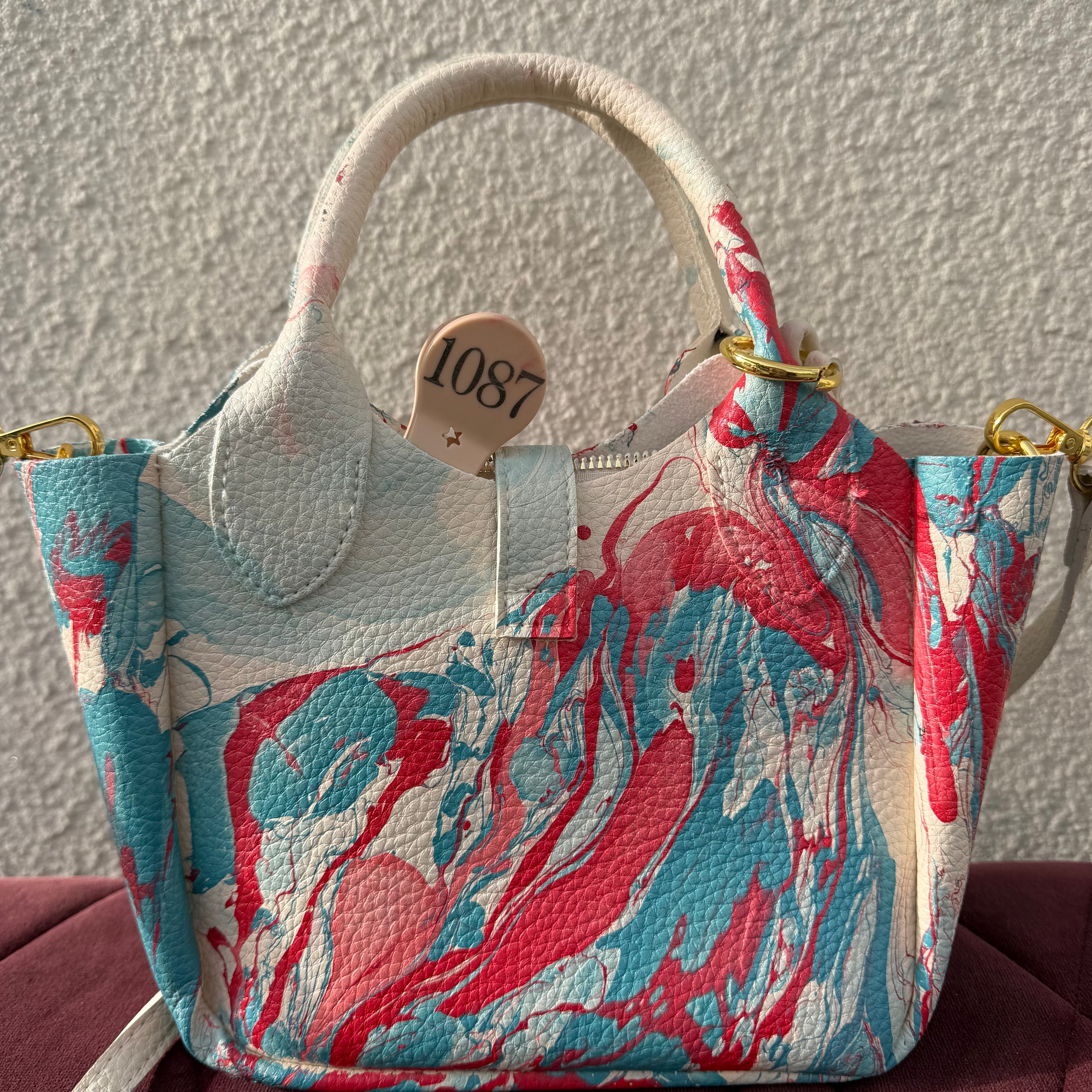 【leather crossbody bag 1087】